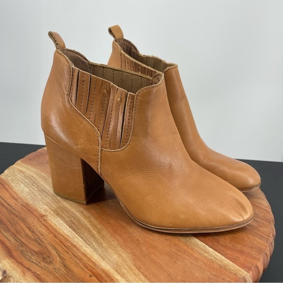 Kelsi Dagger Brooklyn west Tan Leather Ankle Boots Size 9 - Picture 1 of 8